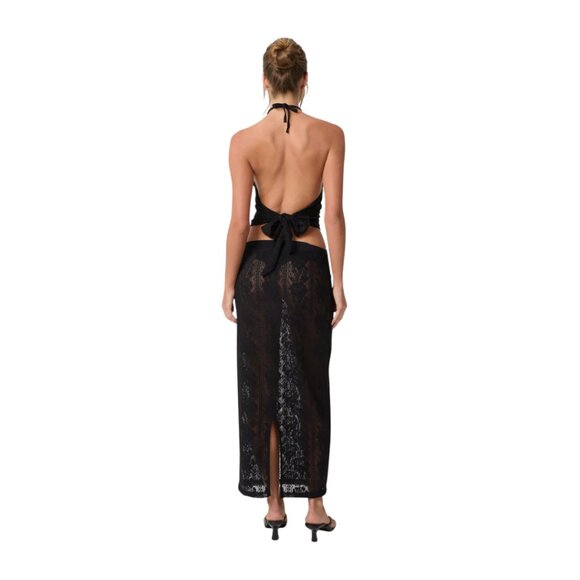 GRACE Women Maxi Skirt Black Sheer - Picture 4 of 6